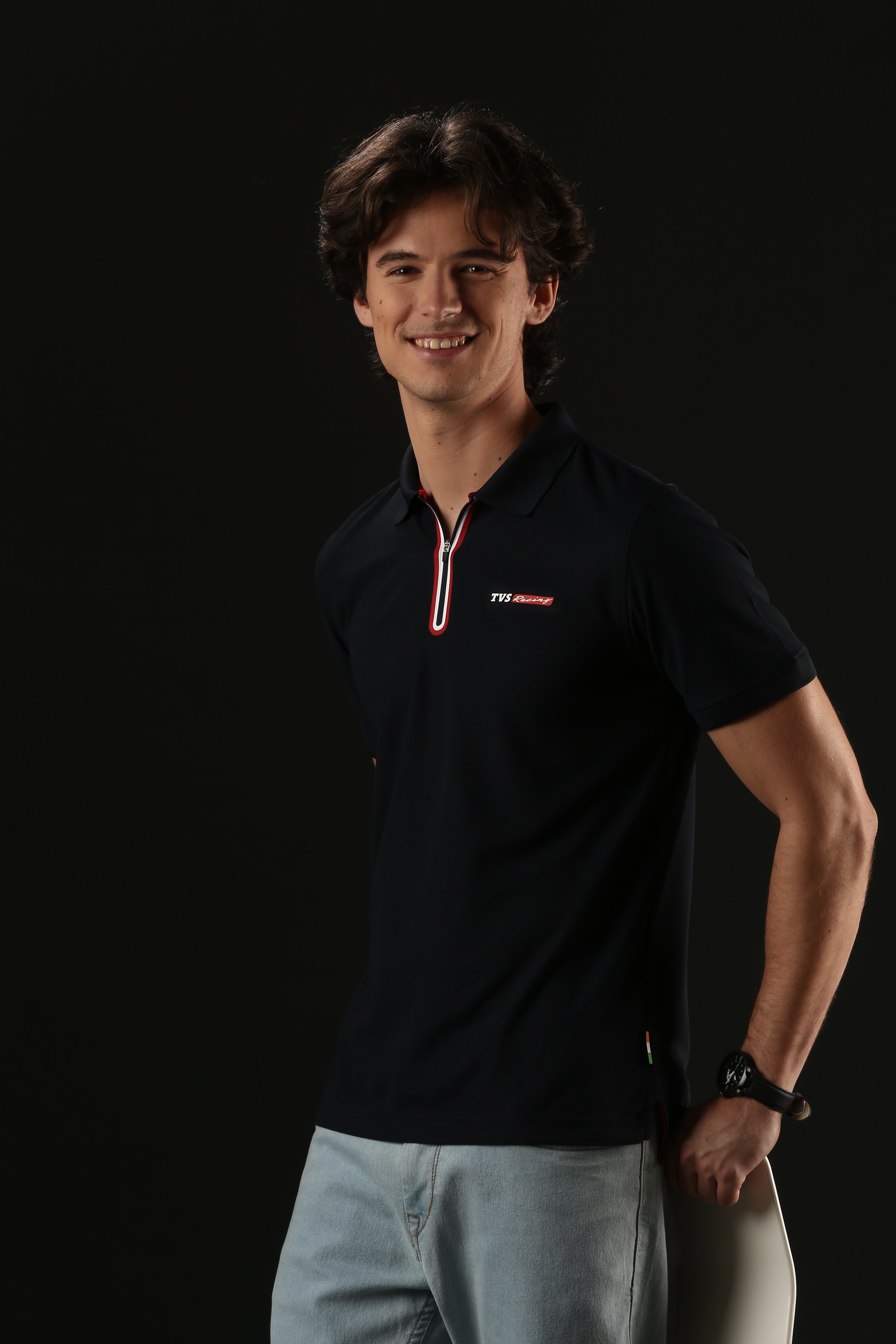 TVS Originals Racing Men’s Polo T-Shirt | 100% Polyester | Quick-Dry | Antimicrobial Finish | Zipper Placket | Reflective Branding | Lightweight Activewear | 200 GSM | Regular Fit